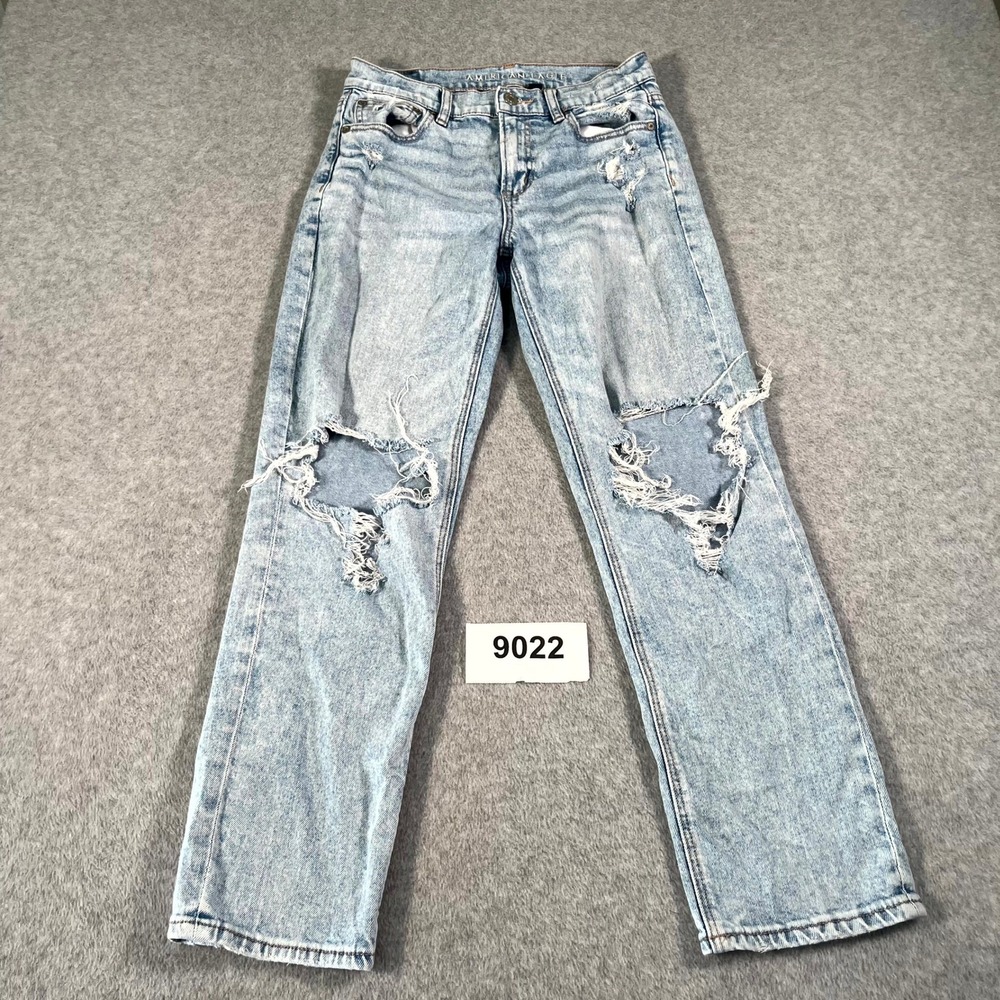 American Eagle Outfitters Jeans Womens 4 Blue Denim Cotton Stretch Distressed
